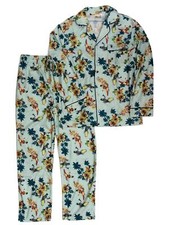 Batman Robin Mens Aqua Blue Retro Surfs Up Flannel Pajamas Sleep Set