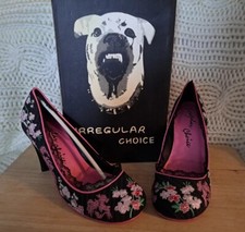 Irregular choice ladies Black And Pink shoes size  40 Equivalent US 9 -9.5.