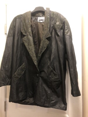Womans Pelle Cuir Vintage Black Leather Jacket  Medium.