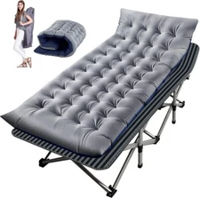 Folding Camping Cot Outdoor Portable Bed Sleeping Hiking Travel Cots w/ Mattress