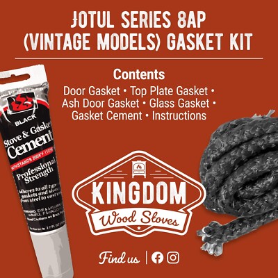 *Vintage* Jotul Series 8 (AP) Wood Stove Gasket Kit w Cement- Free shipping!