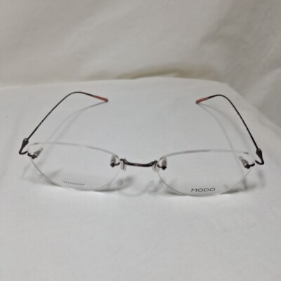 Modo Titanium Eyeglass Frames Rimless Model 140 Brown 52 20-142