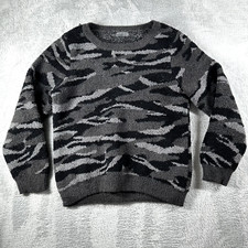 Barefoot Dreams Sweater Womens Large Cozy Chic Seaside Camo Pullover Sweatshirt