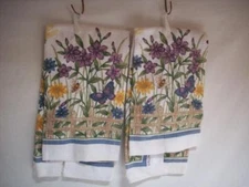 SULTAN'S LINENS - Kitchen Towels - Set of 2 - Floral Garden Wildflowers - NEW