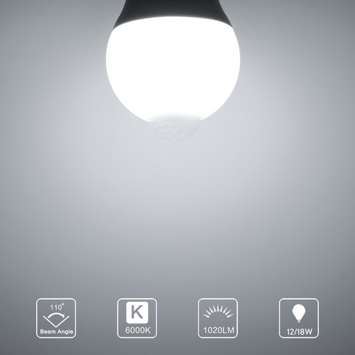 E27 LED Motion Activated Bulb Garden Night Security Lamp 5/7/9/12W/18W 220V 110V - Picture 6 of 18