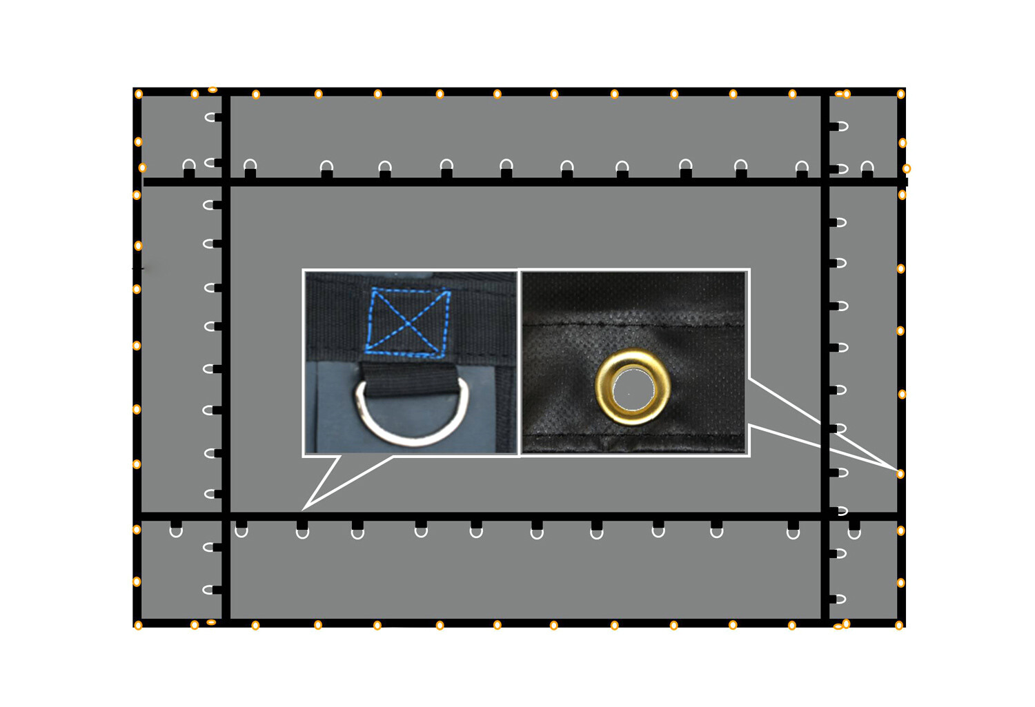 12'x16' Heavy Duty Smoke Tarp for Flatbed Truck 18 Oz Vinyl Load