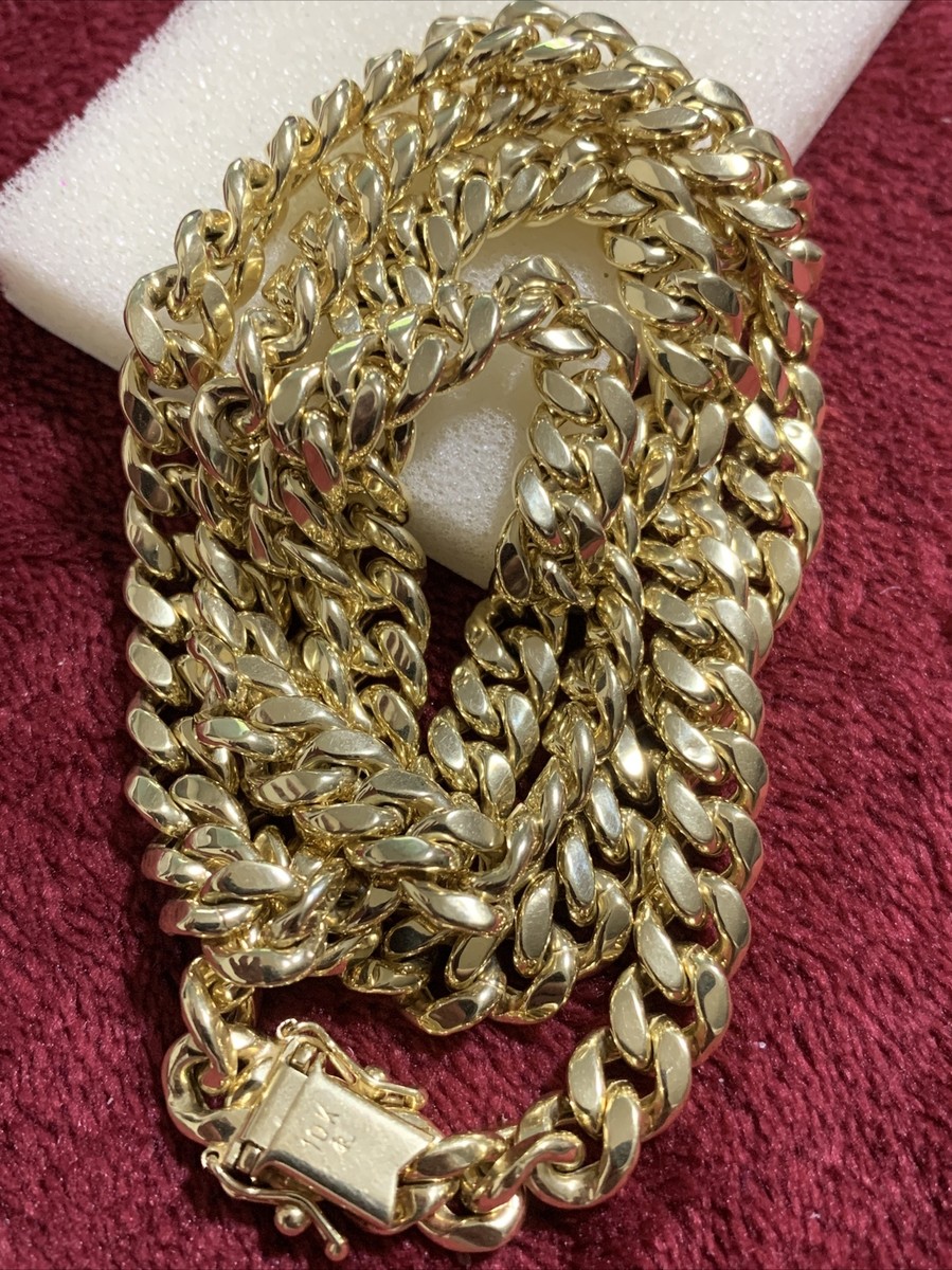 アクセサリー 10K yellow gold Miami cuban link chain 2 10K Yellow Gold Hollow 11.2mm Miami Cuban Chain Necklace 26