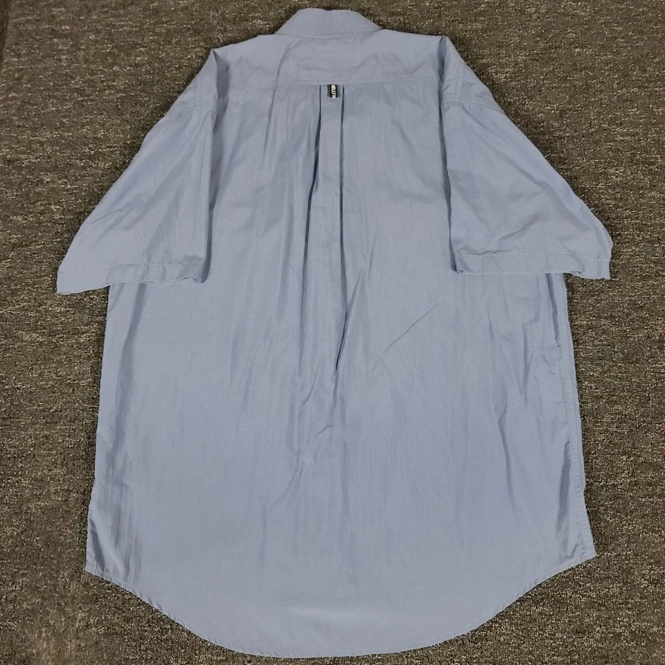 Helly Hansen Shirt Mens Medium Gray Nylon Fishing Outdoor Short Sleeve Button Up - Image 3 of 4