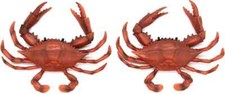 AUEAR, Plastic Crab for Decor Artificial Sea Life Creatures, 2 Pack, Style B