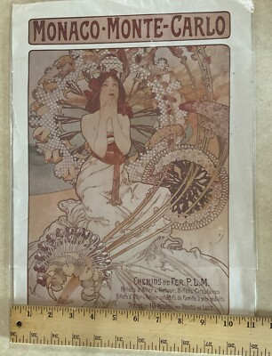 Art Nouveau Print Monaco-Monte Carlo by Alphonse Mucha, 11x15-Inch