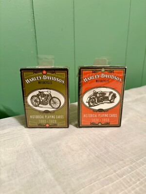 Vintage 1997 Harley Davidson Playing Cards 2 Decks Factory Sealed USPCC