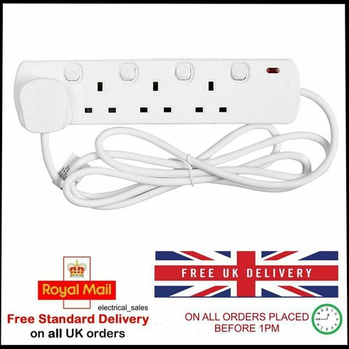 EXTENSION LEAD SOCKET CABLE 1 TO 6 GANG UK MAINS PLUG USB PORT MULTI LISTING - Picture 13 of 27