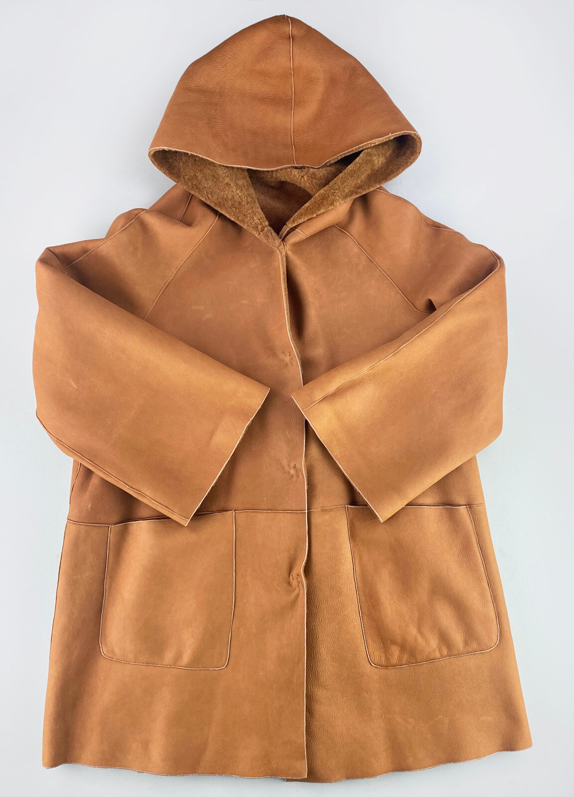 New Kiton Women's Sheepskin Shearling Reversible Coat Size 12US, Orig. $7650.00
