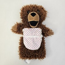 FAO Schwarz Brown Teddy Bear With Apron Hand Puppet Plush 2012 Toy R Us