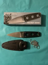 Cold Steel Secret Edge 6.5" Satin Stainless Black G10 Fixed Blade Knife 11SDT