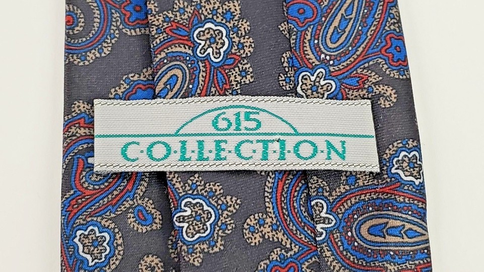 615 Collection Men's Dress Suit Neck Tie 100% Polyester Paisley 3.5