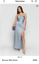 Reformation Blue Barrow Silk Dress Size 2