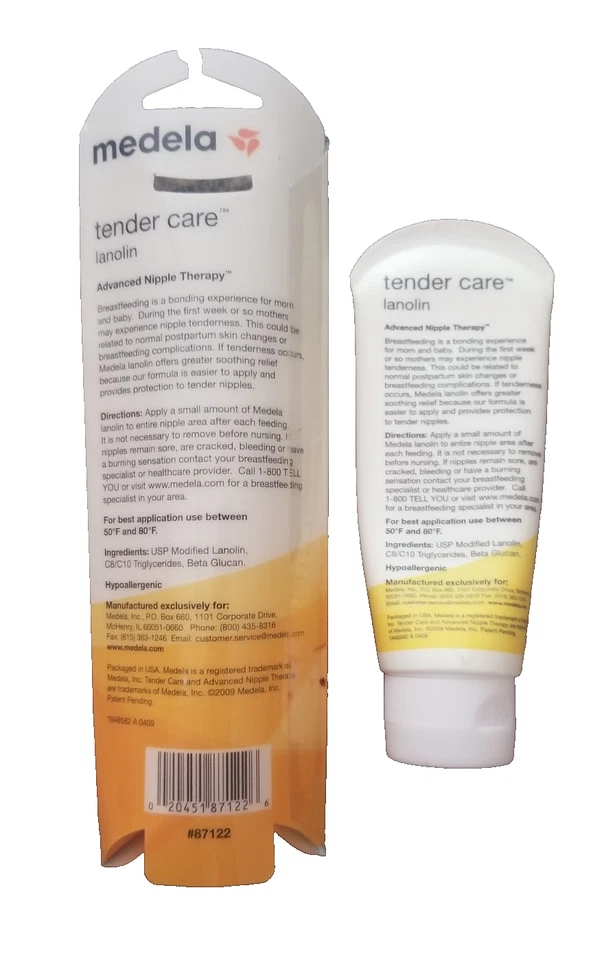 Крем для ухода за сосками MEDELA Purelan Advanced Nipple Therapy Lanolin Tender - 2 жидких унции - НОВЫЙ - Изображение 4 из 4