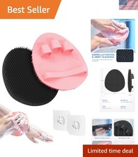 Luxury Silicone Shower Brush Set - Super Lathering and Ergonomic Design Included