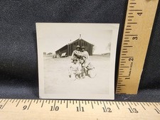 Antique Photograph WW2 Military US Army 4 Soldiers Base Barracks