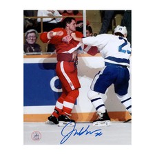 Joey Kocur Autographed Detroit Red Wings Hockey Fight 8x10 Photo