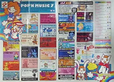 Enterbrain Popn Music 7 Anime Poster Monthly Arcadia January 2002 Folded B2