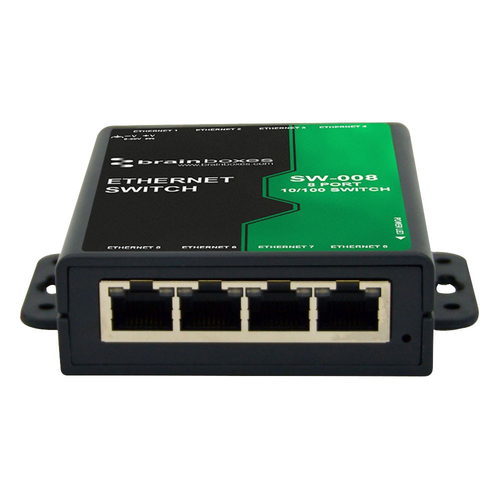Brainboxes 8 Port Unmanaged Ethernet Switch Wall Mountable