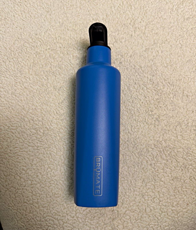 Brumate Owala FreeSip 16oz  Blue Stainless Insulated Bottle w/ Black Screw Lid