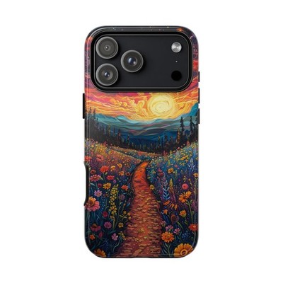 Phone Ink - iPhone/Galaxy/Pixel - Tough Case - Vivid Flower Field Sunset