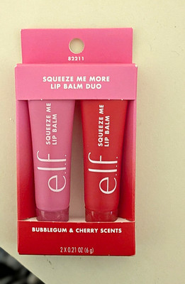 e.l.f. Squeeze Me Lip Balm Duo Bubblegum & Cherry Hydrating Mini 2x0.21 oz