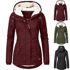 Stilvolle Frauen Faux Pelz Parka Jaet Mantel Damen Kapuze Outwear Winter Warm