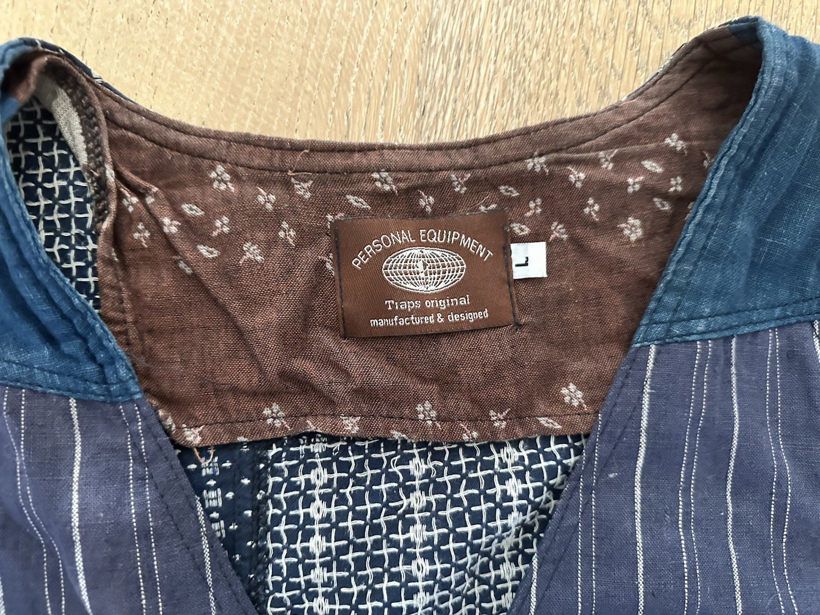 PERSONAL EQUIPMENT Button Pockets Striped Indigo … - image 2