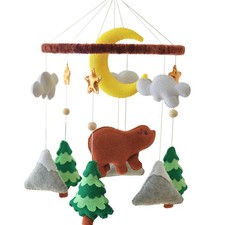 Woodland Bear Hanging Mobile - Forest Animals Nursery Mobile for Boys and Gir...
