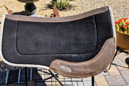 Weaver Trail Gear Contoured Wool Felt Western Saddle Pad, 29" x 33", 1" Thick!
