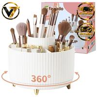 Make-Up-Organizer 360° Drehbar Pinselhalter 5 FäCher Weiß FüR Schminktisch