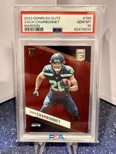 2023 Donruss Elite Football Zach Charbonnet Maroon /149 PSA 10 Rookie Seahawks