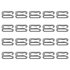 40 Pcs 12mm 9 Shape Bra Strap Hooks, Adjustment Slide Bra Strap Clips, Black