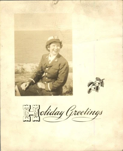 US Navy Wave Holiday Greetings Card And 3 Photos ww2