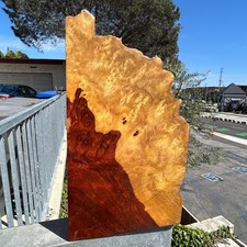 Amboyna Burl Wood Pen Blanks Knife Scales Turning Block 8 1/2" x 5" x 2"