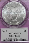2017 PCGS MS70 AMERICAN SILVER EAGLE #B52196