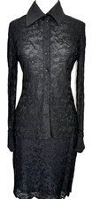 St.John Evening 2 piece jacket skirt suit black shimmer knit NWOT size 8 10