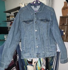 George Men's Blue Denim Jacket Button Front Size M 38-40 Casual Short