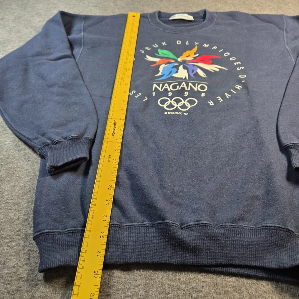 Vintage Nagano 1998 Olympics Sweatshirt - Size L - Figure Skating USA Rare Blue - Image 3 of 4