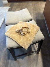 Kellytoy Tan Brown Lion Lovey Security Blanket Rattle Satin Plush Soft Toy