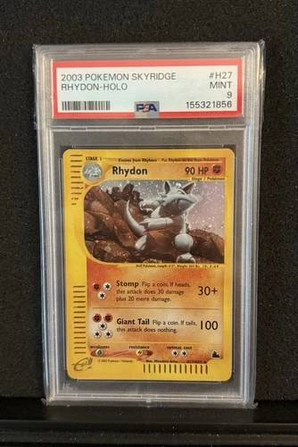 Pokemon 2003 Skyridge Rhydon Holo Psa 9 H27/H32