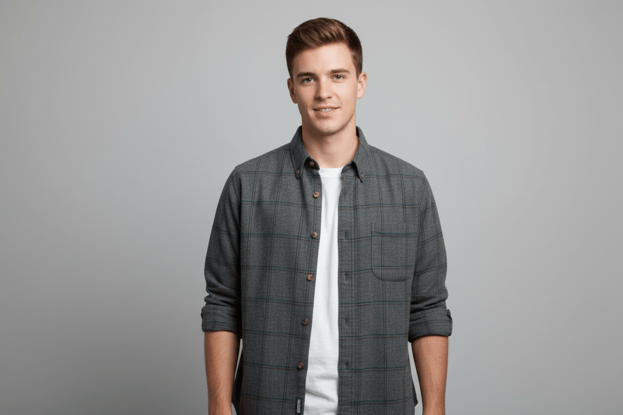 Pendleton Grey Plaid LS Button Down - image 1