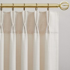 Pinch Pleated 84 Inches Long Linen Curtains for Bedroom or Living Room, Memor...