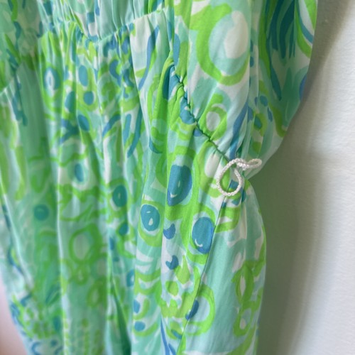 Lilly Pulitzer DEANNA TANK TOP ROMPER SZ S Green And Blue - Picture 5 of 5