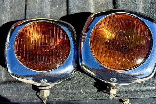 Pair of Vintage Pioneer Fog Lights with Amber Lens - product listing photo