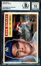 Bob Turley Gem Mint 10 Beckett BAS Signed 1956 Topps Autograph Yankees